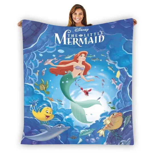Discover New! The Little Mermaid Soft Warm Single-Side Printing Fleece Blanket