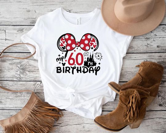 Discover 60th Birthday Shirt, Minnie 60 Years Old T-shirt, Disney Birthday Squad T-Shirt