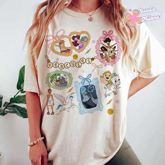 Coquette Bow Bracelet Disney Hercules Shirt, Hercules Megara Hades The Muses Disney Girl Trip Shirt