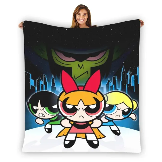 New! The Powerpuff Girls Soft Warm Single-Side Printing Fleece Blanket
