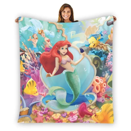 Discover Ariel The Little Mermaid Soft Warm Single-Side Printing Fleece Blanket