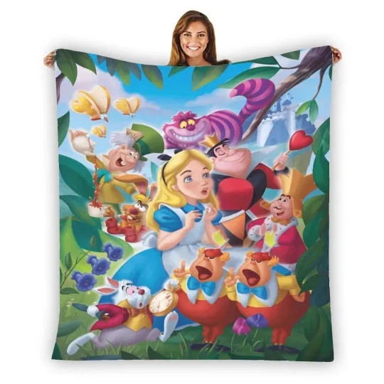 Discover Disney Alice In Wonderland Soft Warm Single-Side Printing Fleece Blanket