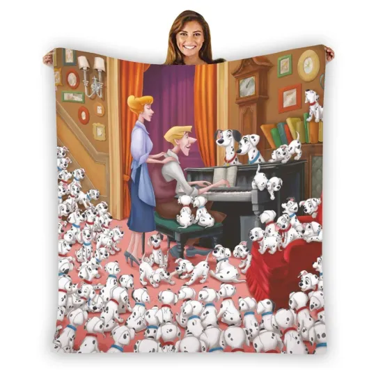 New! Disney 101 Dalmatians Soft Warm Single-Side Printing Fleece Blanket