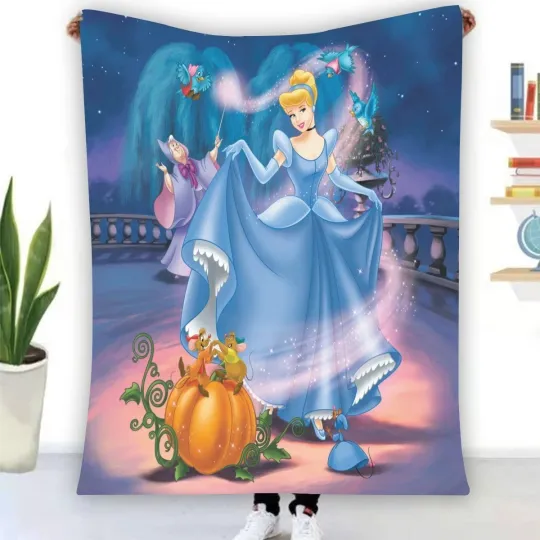 Discover Disney Cinde Magic Soft Warm Single-Side Printing Fleece Blanket