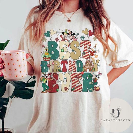 Discover Best Birthday Ever Mickey & friends Christmas T-shirt