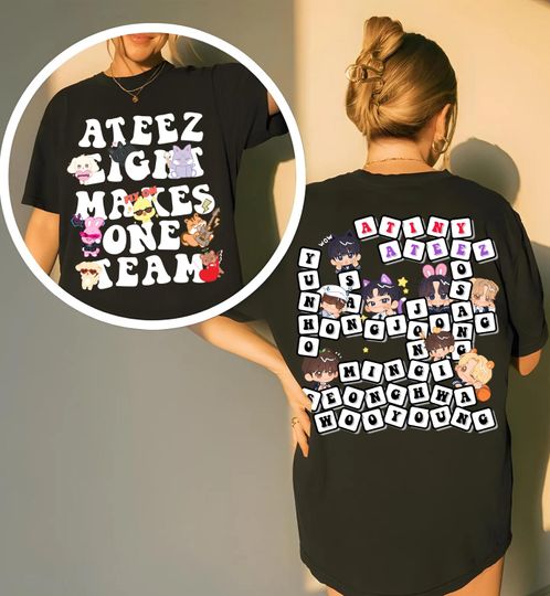 Discover Ateez 2025 World Tour Double Sided T-Shirt, Cute Kpop Member Shirt