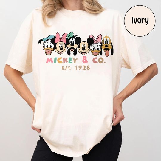 Discover Retro Disney Mickey And Co 1928 Shirt, Disney Mickey And Friends Comfort Colors