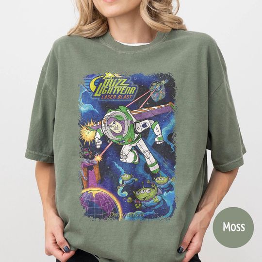 Discover Retro Buzz Lightyear Disney Comfort Colors Shirt, Toy Story Friends Shirt, Disney Tee