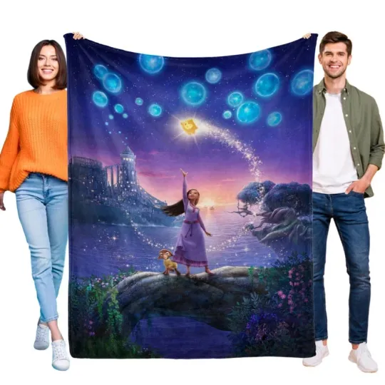 Discover Wish Cartoon Throw Blanket All Seasons Fleece Blanket