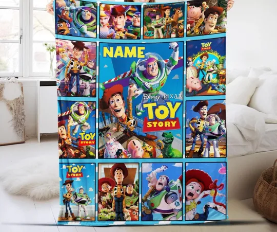 Discover Personalized Toy Story Blanket - Toy Story Fleece Blanket- Baby Name Blanket