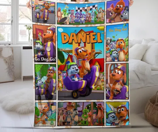 Discover Personalized Go Dog Go Fleece Blanket, Go Dog Go Blanket, Baby Blanket