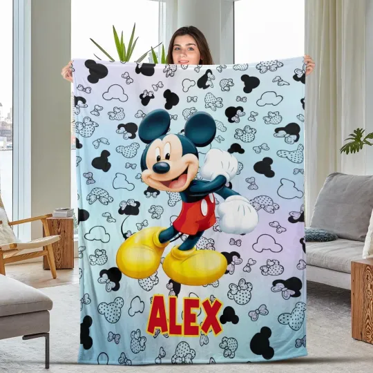 Discover Personalized Mickey Mouse Fleece Blanket, Mickey Mouse Fleece Mickey Mouse