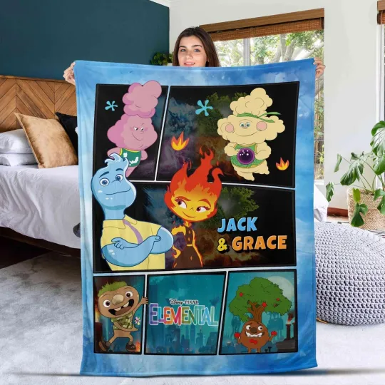 Discover Elemental Fire And Water Ember And Wade Fleece Blanket WDW Magic Kingdom
