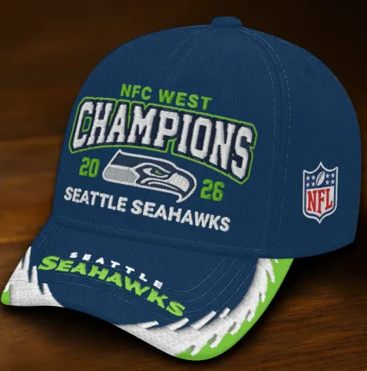 Discover Seattlee Seahaw-K 2025 Nfc West Champions Classic Printed Cap (Not Embroided)