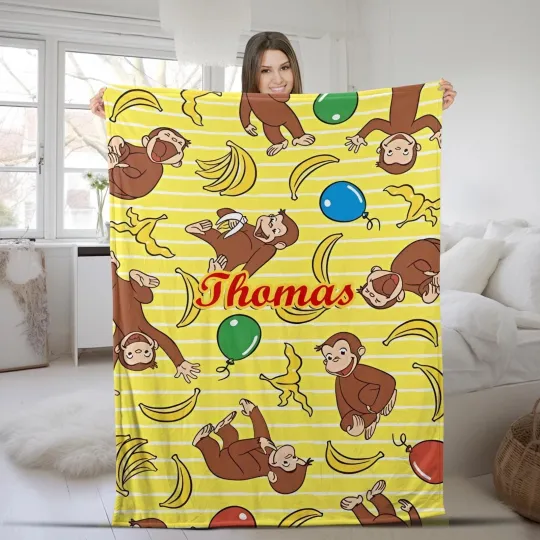 Discover Personalized Curious George Blanket, Curious George Fleece Blanket