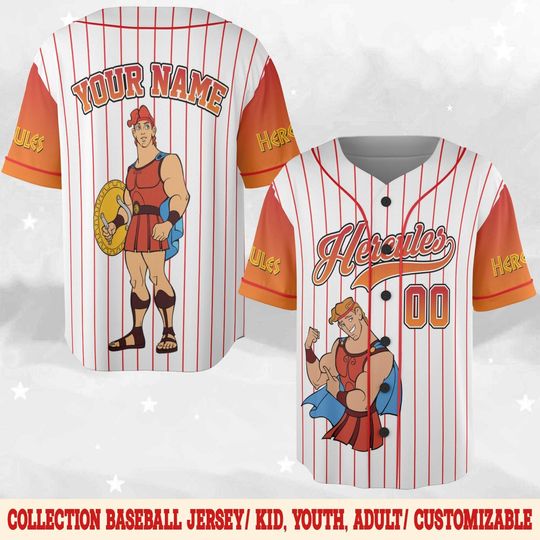 Discover Custom Hercules Baseball Jersey, Personalized Disney Hercules Movie Jersey, Disney Family Matching Outfit NGYP11