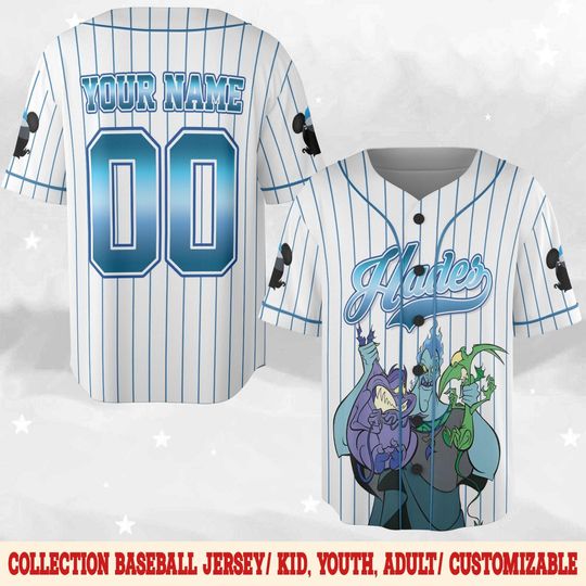 Custom Hades Baseball Jersey, Disney Hades Hercules Jersey, Personalized Hades Shirt
