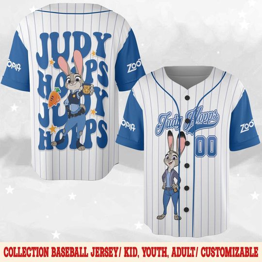Discover Personalize Disney Zootopia Judy Hopps, Custom Disney Couple, Baseball Family Team Jersey, Disneyland Cute Birthday Gift NGYP07