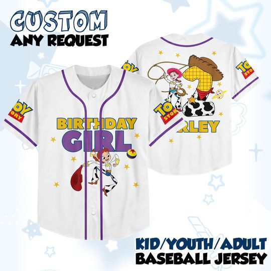 Discover Jessie Birthday Girl baseball jersey, Disney Birthday Girl Tee, Toy Story Custom Birthday T-Shirt, Western Birthday Shirt
