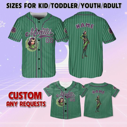 Discover Marvel Rivals Mantis Baseball Jersey, Marvel Game Characters Jersey, Mantis Marvel Rivals Gamer Jersey, Disney Matching Baseball Jersey