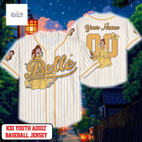 Discover Custom Belle Baseball Jersey, Disney Beauty and the Beast Belle Jersey, Disney Baseball Jersey Sports Cute Gifts For Fans