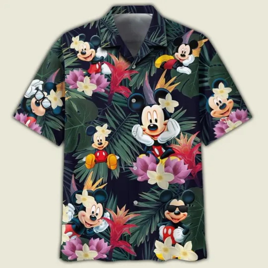 Discover Mickey Mouse Disney And Flower Summer Hawaiian Shirt