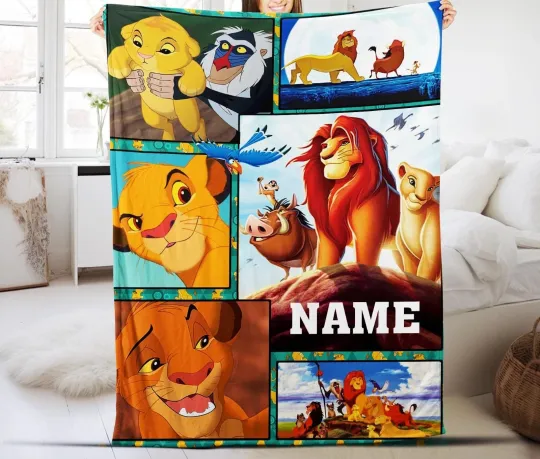 Discover Personalized Lion King Fleece Blanket Lion King Birthday Gift, Lion King Bedding
