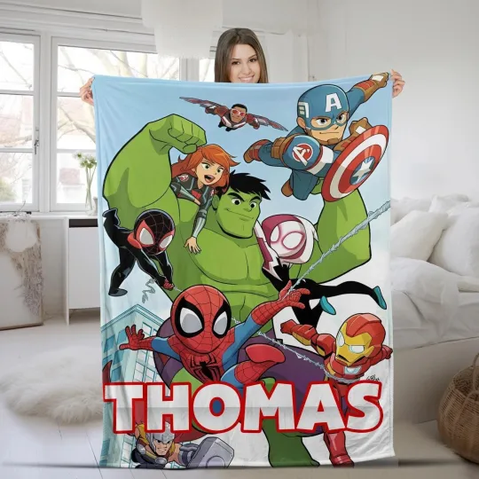 Discover Personalized Super Hero Blanket, Super Hero Blanket, Custom Fleece Blanket
