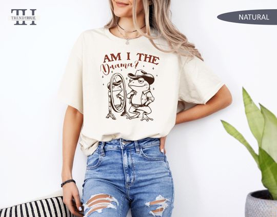 Discover Funny Frog Graphic T-Shirt: Am I The Drama, Retro Unisex Tee