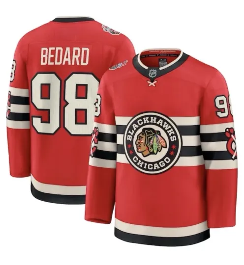 Discover Connor Bedard Chicago Blackhawks Men's Hockey Jersey