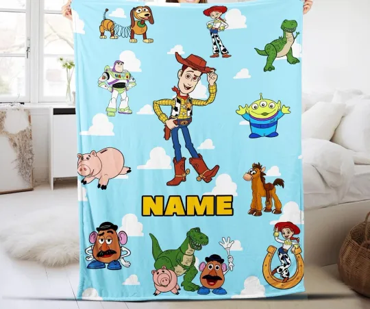 Discover Custom Name Toy Story Blanket - Toy Story Characters Baby Fleece Blanket