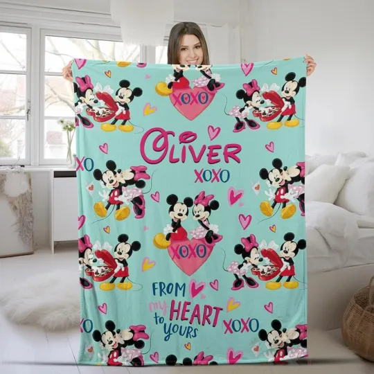 Discover Personalized Mickey And Friends Blanket, Custom Name Disney Fleece Blankets
