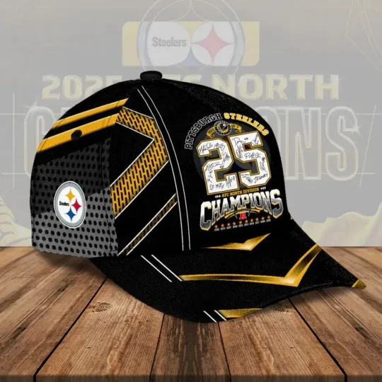 Discover Pittsburgh Steeler 2025 AFC North Champions Classic Cap