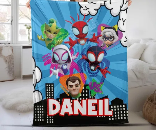 Personalized Spidey And His Amazing Friends Fleece Blanket Amazing Friends