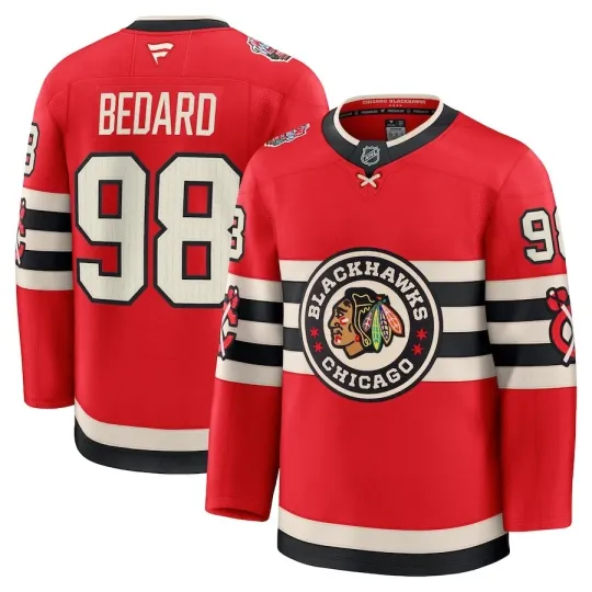Discover Men's Chicago Blackhawks Connor Bedard 2025 NHL Winter Classic Jersey