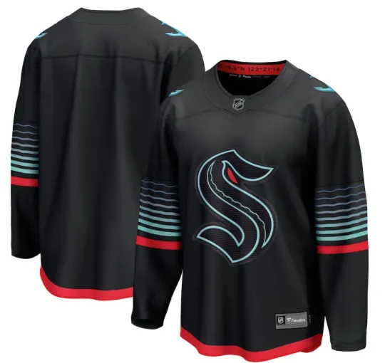 Discover Men's Fanatics Black Seattle Kraken Alternate Breakaway NHL Hockey Jersey