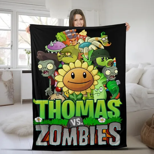Discover Personalized Plants And Zombies Fleece Blanket, Plants Vs Zombies Birthday Party