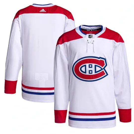 Discover Men's Montreal Canadiens Adidas White Away Authentic NHL Hockey Blank Jersey
