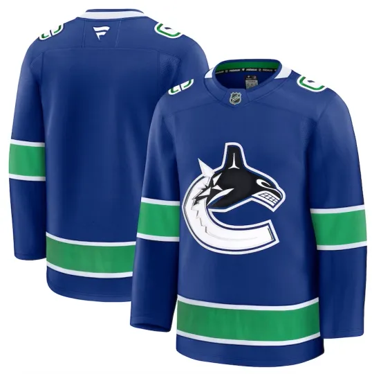 Discover Men's Vancouver Canucks Fanatics Blue Home Premium Jersey -  Blank NHL Hockey