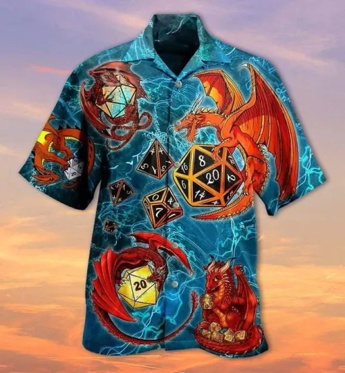 Discover Dragon Print Hawaiian Shirt