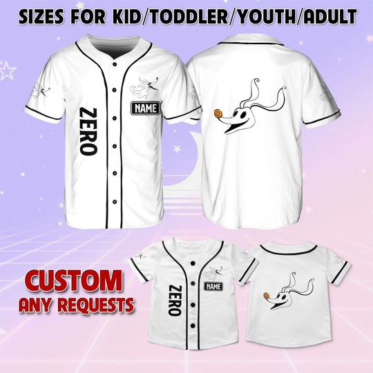 Discover The Nightmare Before Christmas Zero Baseball Jersey, Zero Kids Birthday Jersey, The Nightmare Before Christmas Disney Baseball Jersey