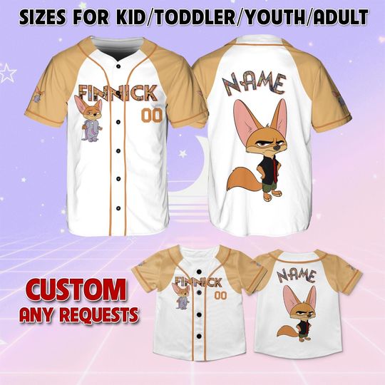 Discover Zootopia 2 Finnick Baseball Jersey, Zootopia 2 Big Face Cartoon Shirt, Disney Finnick Matching Jersey, Disney Zootopia 2 Vacation Jersey