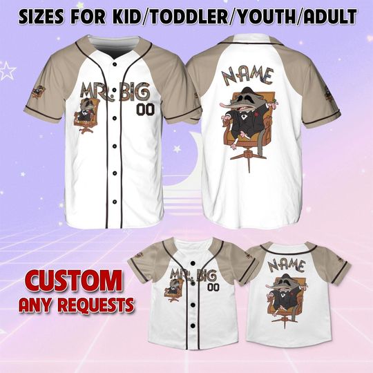 Discover Zootopia 2 Mr Big Baseball Jersey, Zootopia 2 Big Face Cartoon Shirt, Disney Mr Big Matching Jersey, Disney Zootopia 2 Vacation Jersey