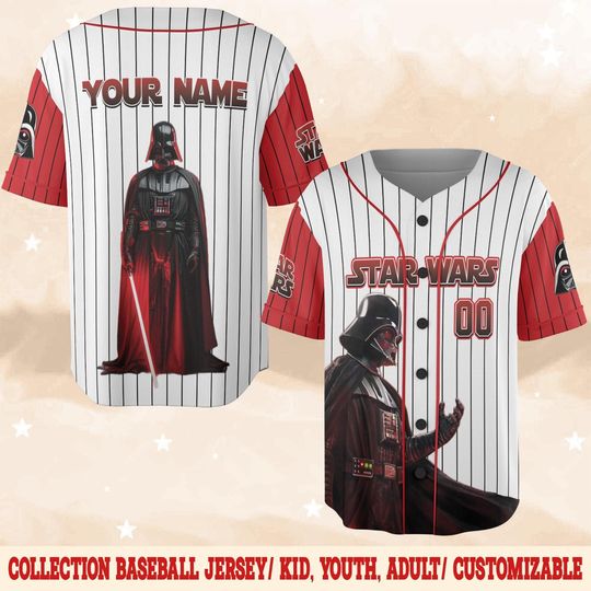 Discover Personalized Darth Vader Baseball Jersey, Star Wars Baseball Tee, Disney Darth Vader Character Jersey Shirt, Galaxy's Edge Fan Gift NHNT09