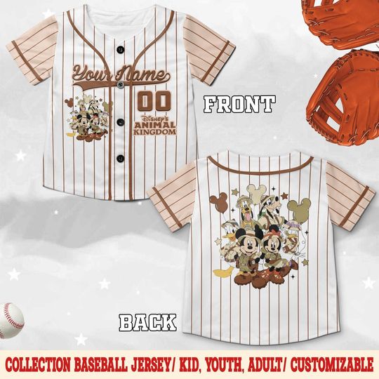 Discover Personalized Disney Animal Kingdom Baseball Jerseys, Safari Mode Disney Shirt, Family Vacation, Mickey and Friends Animal Kingdom D3DJ04