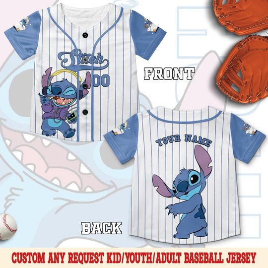Discover Custom Disney Stitch Baseball Jersey, Personalized Disney Stitch Jersey Shirt, Disney Lilo and Stitch Baseball Jersey Teams OHSB02