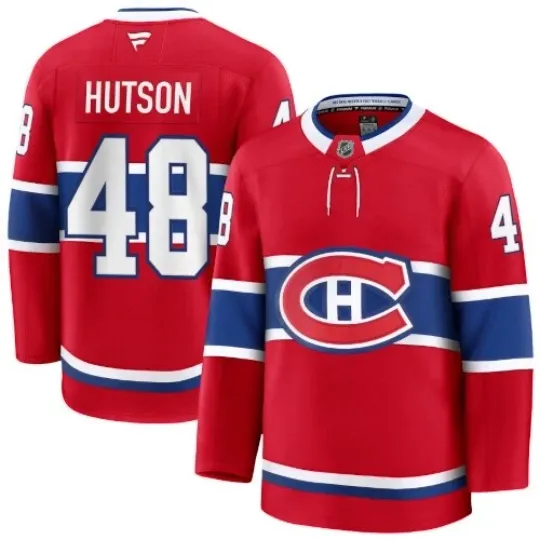 Discover Men's Montreal Canadiens Lane Hutson Red Home Hockey Jersey