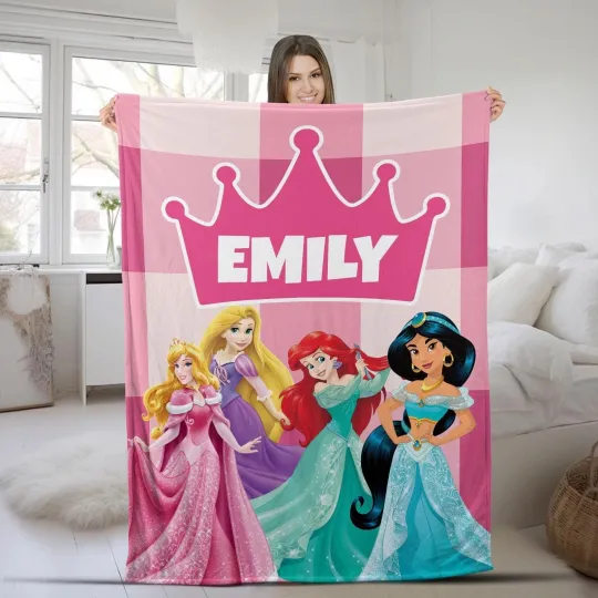 Discover Personalized Baby Girl Blanket, Kids Princess Fleece Blanket Back To School