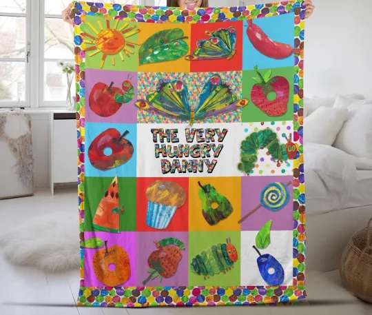 Discover Custom Name Hungry The Very Caterpillar Fleece Blanket Very Hungry Caterpillar