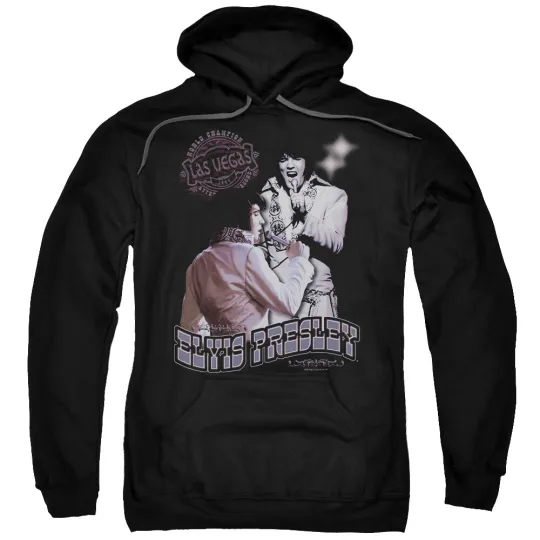 Elvis Presley Hoodie Las Vegas Black Cotton Sweatshirt